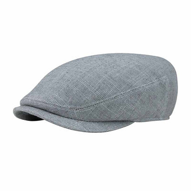 Textured Linen and Cotton Blend Ivy Cap - Mega Cap Flat Cap MegaCI MC2145gys Grey S/M (57 cm) 
