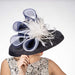 Tiffany Brim Polystraw Dress Hat with Feather Flower - KaKyCO Dress Hat KaKyCO    