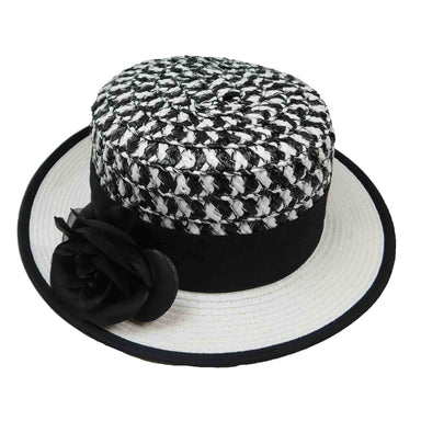 Small Brim Two Tone Boater Hat - Karen Keith Bolero Hat Great hats by Karen Keith BT42bk Black  