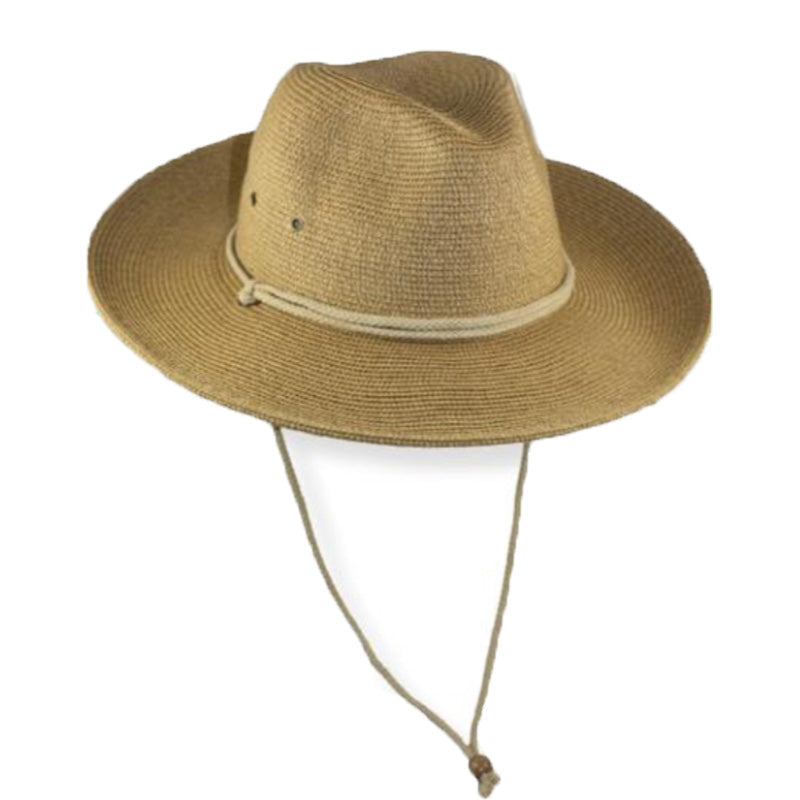 Unisex Gardening Hat with Chin Cord - Large and XL Sizes Safari Hat Jeanne Simmons js6962tnL Tan Large (59 cm) 