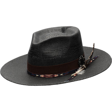Spade Bangora Straw Black Fedora Hat - Biltmore Vintage Hats, Fedora Hat - SetarTrading Hats 