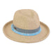 Up Turned Brim Fedora Hat with Tassel Ribbon Band - Sun 'N' Sand Hats Fedora Hat Sun N Sand Hats HH2312A Natural Medium (57 cm) 