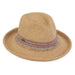 Up Turned Brim Fedora Hat with Tassel Ribbon Band - Sun 'N' Sand Hats Fedora Hat Sun N Sand Hats HH2312B Toast Medium (57 cm) 
