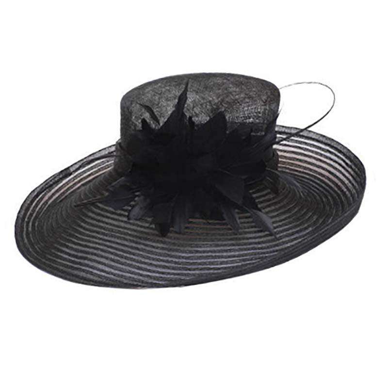 Tulle Mesh Ribbon Brim Church Hat, Dress Hat - SetarTrading Hats 