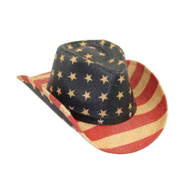 Small Heads USA Patriotic Cowboy Hat with Star Studded Band - Jeanne Simmons Hats, Cowboy Hat - SetarTrading Hats 