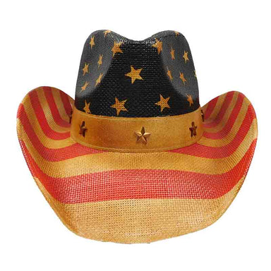 Vintage USA Patriotic Cowboy Hat with Star Studded Band - Milani, Cowboy Hat - SetarTrading Hats 
