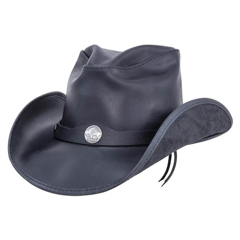 Western Leather Cowboy Hat up to 3XL - Double G Hats, USA Cowboy Hat Head'N'Home Hats  Black 3XL (64-65 cm) 