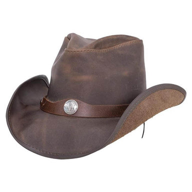 Western Leather Cowboy Hat up to 3XL - Double G Hats, USA Cowboy Hat Head'N'Home Hats  Chocolate S (54-55 cm) 
