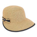 Wide Brim Cap Hat with Side Bow - Sun 'N' Sand Hats Facesaver Hat Sun N Sand Hats HH2175B Toast Medium (57 cm) 