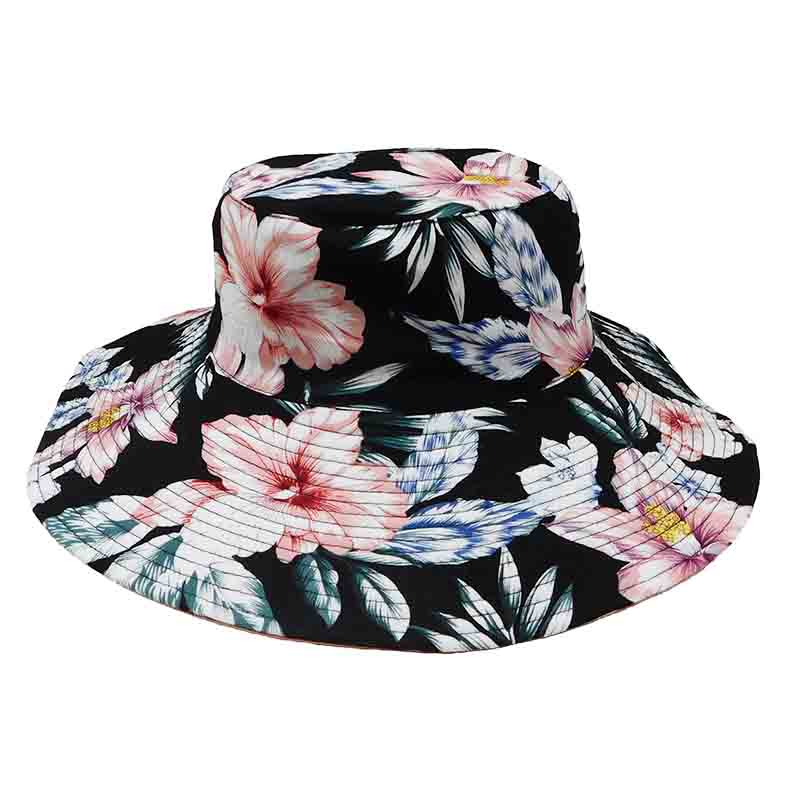 Wide Brim Ladies Reversible Floral Print Bucket Hat - Karen Keith Bucket Hat Great hats by Karen Keith    