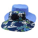 Wide Brim Ladies Reversible Floral Print Bucket Hat - Karen Keith Bucket Hat Great hats by Karen Keith CH98Ex Blue L/X (58-60 cm) 