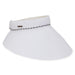 Large Brim Clip On Fabric Sun Visor - Sun 'N' Sand Visor Hats Visor Cap Sun N Sand Hats HH2427A White  