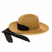 Convertible Sun Hat with Sash - Boardwalk Style Wide Brim Hat Boardwalk Style Hats da1834bk Black Medium (57.5 cm) 