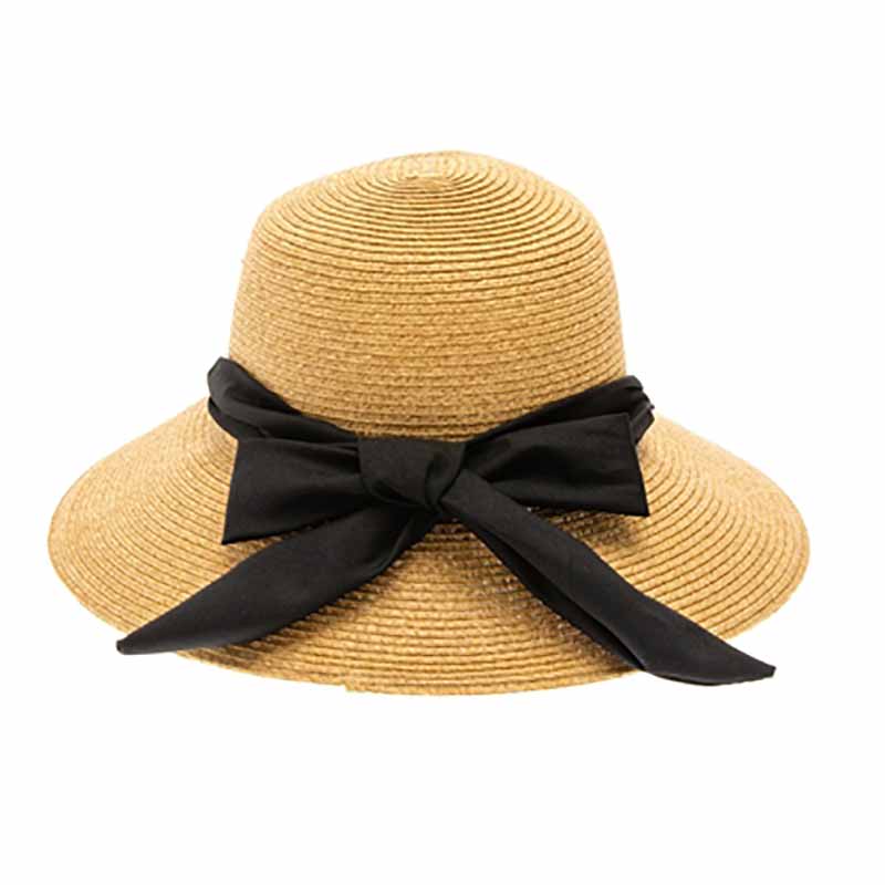 Convertible Sun Hat with Sash - Boardwalk Style Wide Brim Hat Boardwalk Style Hats    