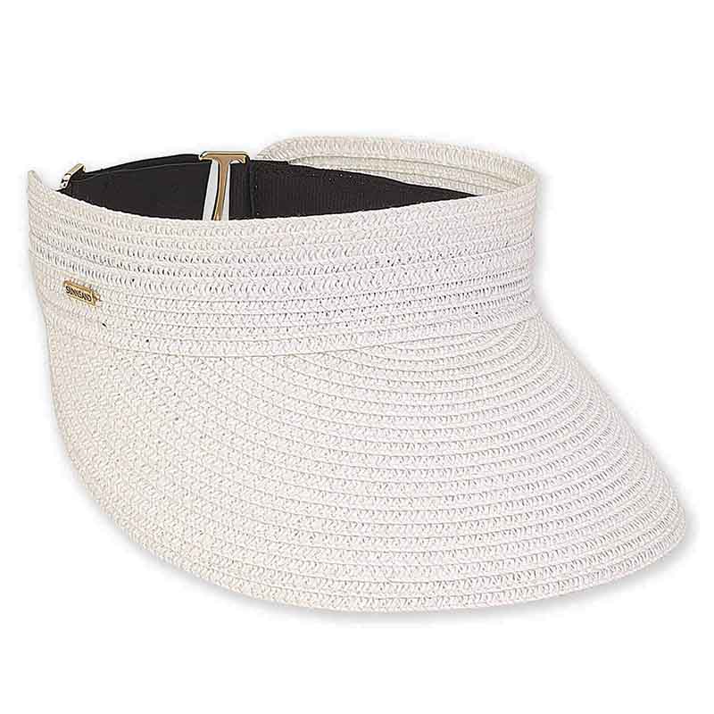 Sun Visor with Slide Adjuster - Sun 'N' Sand Hats Visor Cap Sun N Sand Hats HH2431A White  