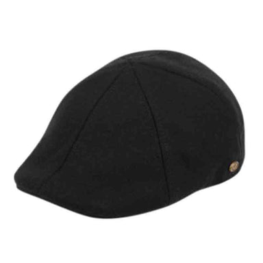 Wool Felt Duckbill Cap - Epoch Hats Flat Cap Epoch Hats iv1657bkm Black S/M (22 7/8") 