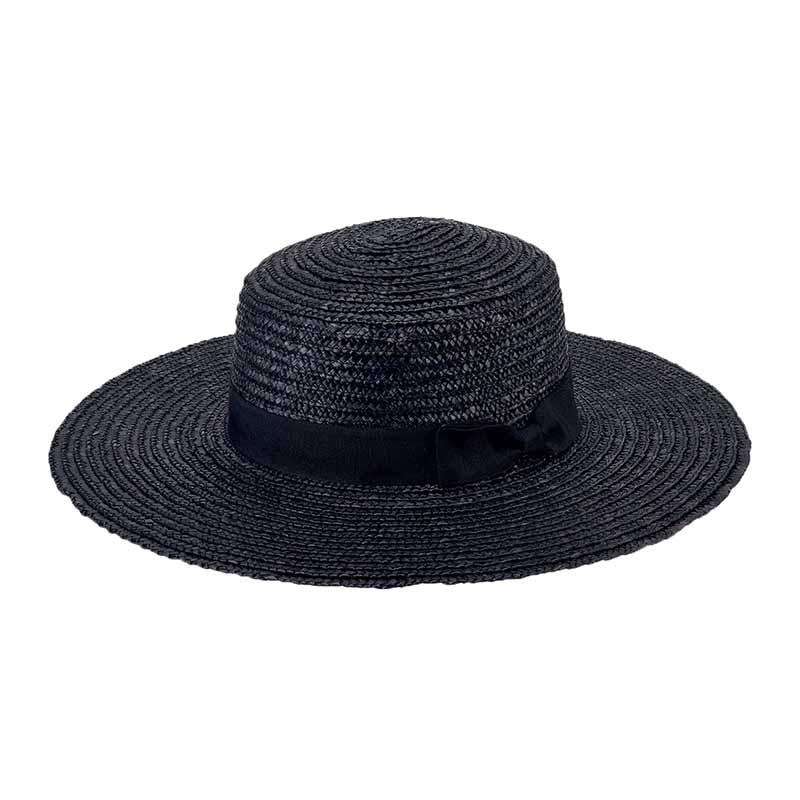 Wheat Straw Sun Brim by San Diego Hat Company Bolero Hat San Diego Hat Company wsh1106bk Black  