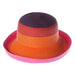 Striped Straw Up Turned Brim Sun Hat, Kettle Brim Hat - SetarTrading Hats 