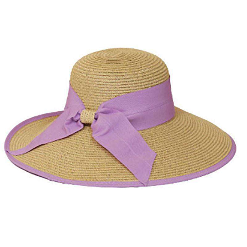 Double Ribbon Bow Summer Hat Floppy Hat Something Special Hat WY6544LV Lavender  