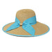 Double Ribbon Bow Summer Hat Floppy Hat Something Special Hat WY6544BL Blue  