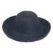 Large Size Women's Hats: Up Turned Brim Straw Hat - Sun 'N' Sand Hats Kettle Brim Hat Sun N Sand Hats HH803H-XL Black Large (59 cm) 