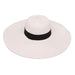 Extra Wide Brim Sun Hat - Large Size Women's Beach Hat Wide Brim Sun Hat Jeanne Simmons js8560whl White Large (59 cm) 
