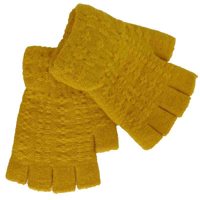 Yellow Boucle Knit Mitts by JSA, Gloves - SetarTrading Hats 