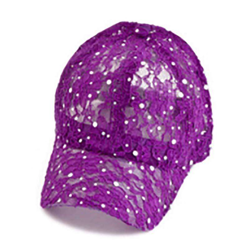 Glitter Lace Baseball Cap Cap Something Special Hat yf7201pp Purple  